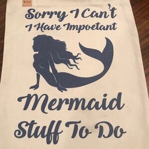 🟣🟣🌸Canvas Mermaid Beach Bag